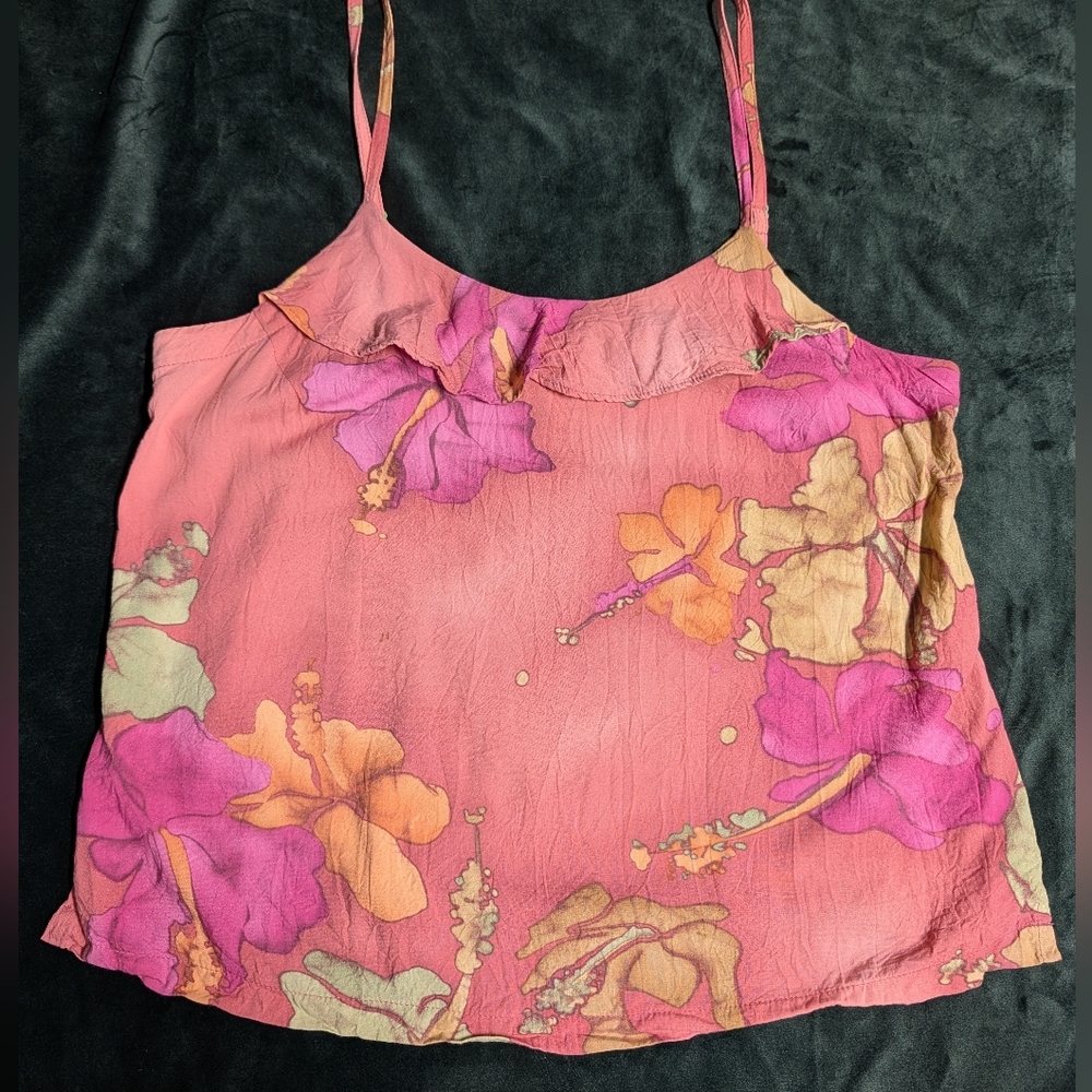 🌺Vintage Jams World Tropical Hibiscus Camisole Top